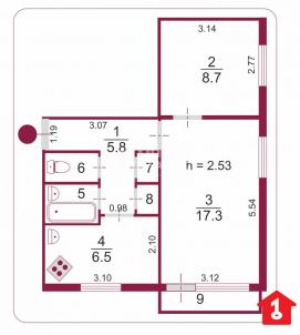 Продажа квартиры Омск. улица 75-й Гвардейской Бригады, 12А