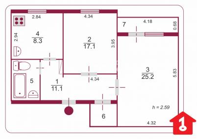 Продажа квартиры Омск. Пригородная улица, 21