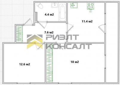 Продажа квартиры Омск. улица Малиновского, 12, к.6