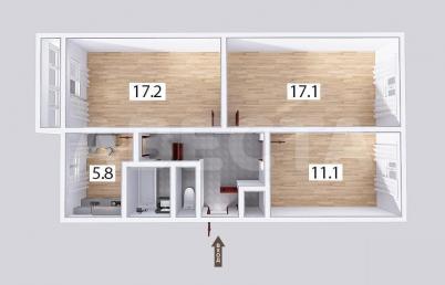 Продажа квартиры Омск. 75 Гвардейской бригады, 9